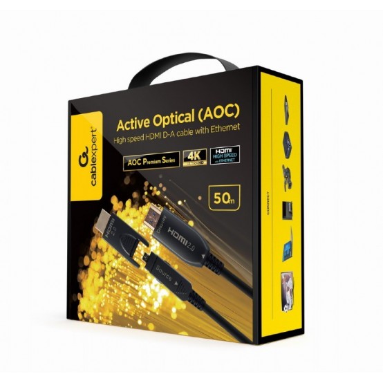 Cablu Gembird AOC High speed HDMI D-A cable with Ethernet AOC Premium Series 50m CCBP-HDMID-AOC-50M