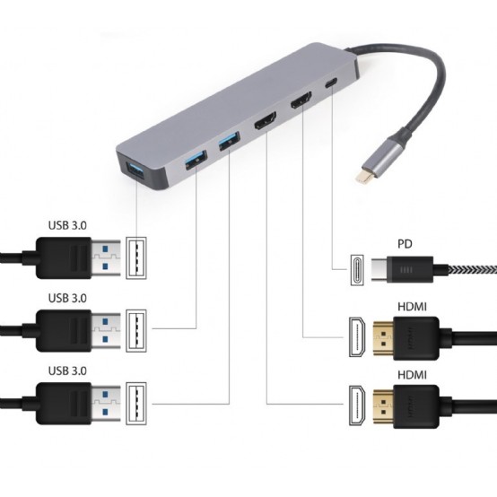 Adaptor Gembird  A-CM-COMBO3-03