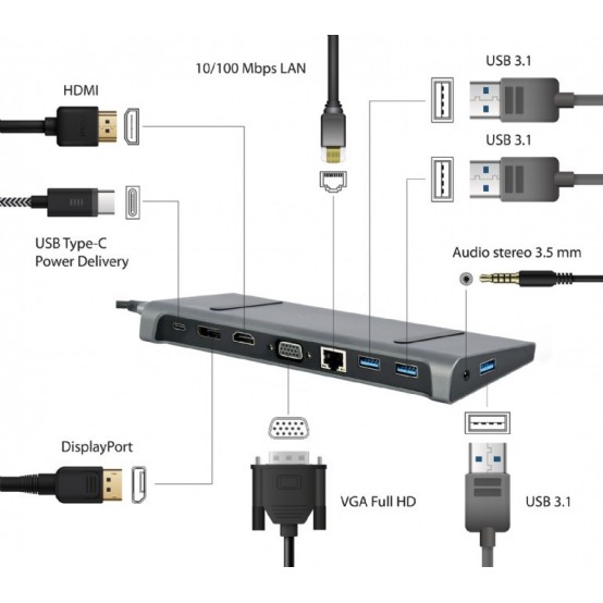 Adaptor Gembird  A-CM-COMBO9-02
