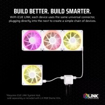 Ventilator Corsair iCUE LINK LX120 RGB 120mm PWM Single Fan Expansion - White CO-9051029-WW