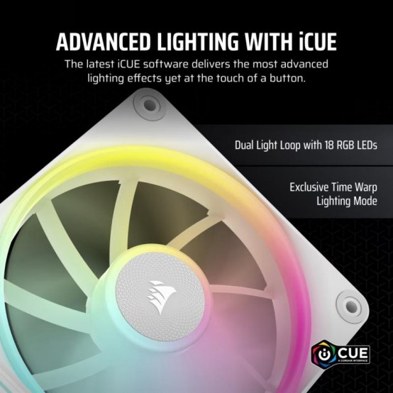 Ventilator Corsair iCUE LINK LX120 RGB 120mm PWM Single Fan Expansion - White CO-9051029-WW