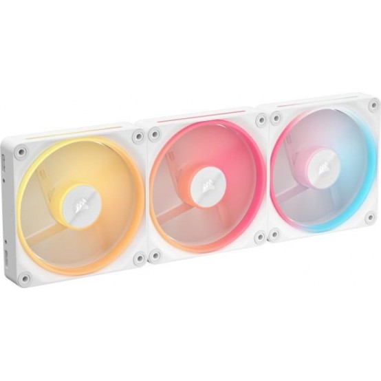 Ventilator Corsair iCUE LINK LX120-R RGB 120mm PWM Reverse Fans Starter Kit - White CO-9051054-WW