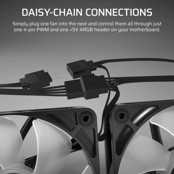 Ventilator Corsair RS140 ARGB 140mm PWM Fans - Dual Pack - White CO-9050187-WW