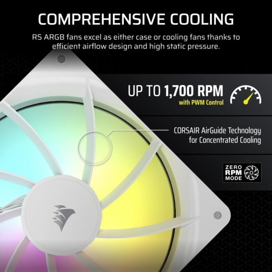 Ventilator Corsair RS140 ARGB 140mm PWM Fans - Dual Pack - White CO-9050187-WW