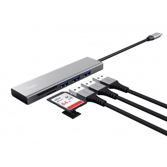 Hub Trust Halyx Fast USB-C Hub & Card reader 24191