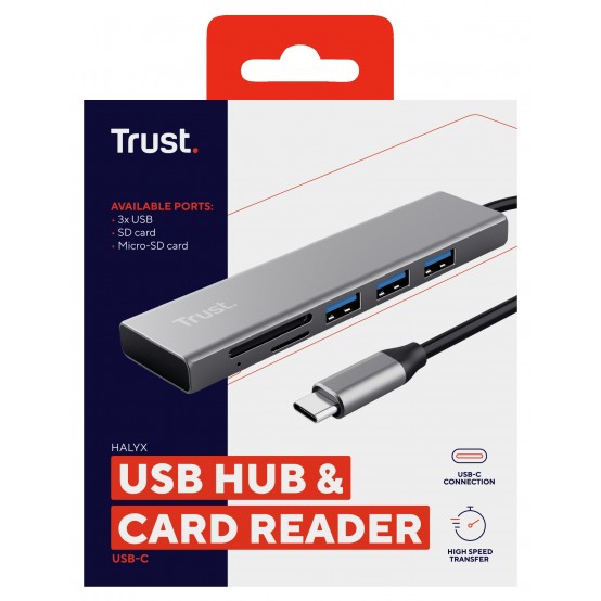 Hub Trust Halyx Fast USB-C Hub & Card reader 24191