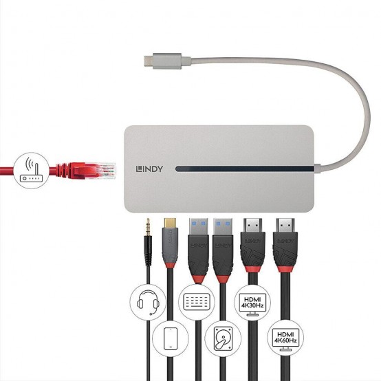 Docking Station Lindy DST-Mx Duo Mini Dock USB Type-C LY-43360