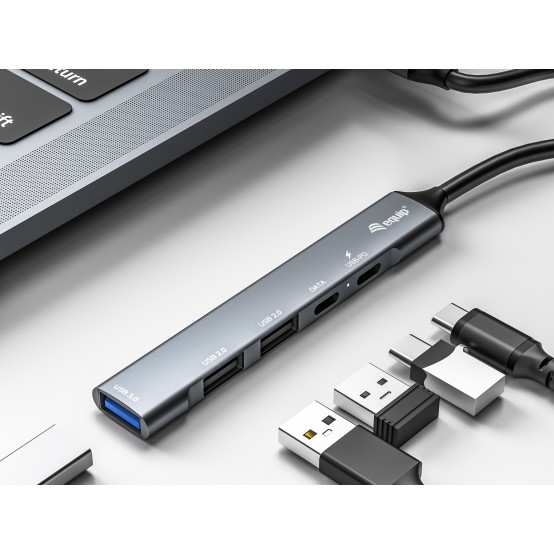 Hub Equip 5-Port USB 3.2 Gen 1/2.0 Hub with USB-C 100W USB PD 128962
