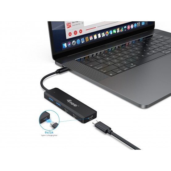 Hub Equip USB-C 4-Port USB 3.2 Gen 1 Hub, USB-C x 2, USB-A x 2 128964