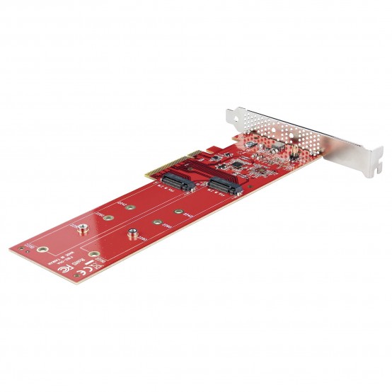 Adaptor StarTech.com Dual M.2 NVMe / AHCI | PCIe 4.0 x8 or x16 Slot | Bifurcation DUAL-M2-PCIE-CARD-B