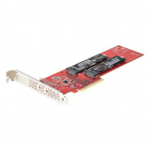 Adaptor StarTech.com Dual M.2 NVMe / AHCI | PCIe 4.0 x8 or x16 Slot | Bifurcation DUAL-M2-PCIE-CARD-B