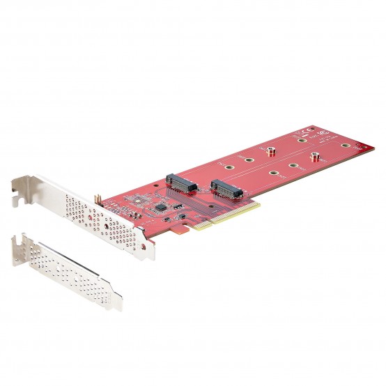 Adaptor StarTech.com Dual M.2 NVMe / AHCI | PCIe 4.0 x8 or x16 Slot | Bifurcation DUAL-M2-PCIE-CARD-B