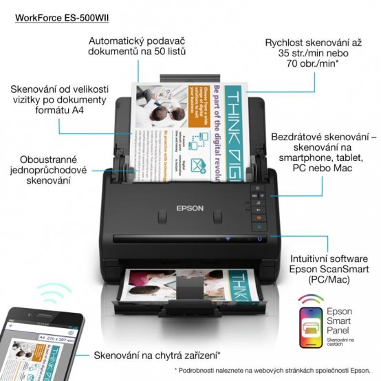 Scanner Epson WorkForce ES-500WII B11B263401