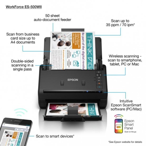 Scanner Epson WorkForce ES-500WII B11B263401