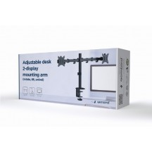 Suport Gembird Adjustable desk 2-display mounting arm (tilting), 13”-27”, up to 7 kg MA-D2-01