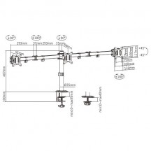 Suport Gembird Adjustable desk 3-display mounting arm (rotate, tilt, swivel), 17”-27”, up to 7 kg MA-D3-01