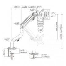 Suport Gembird Adjustable desk display mounting arm (tilting), 13”-27”, up to 7 kg MA-DA1-02