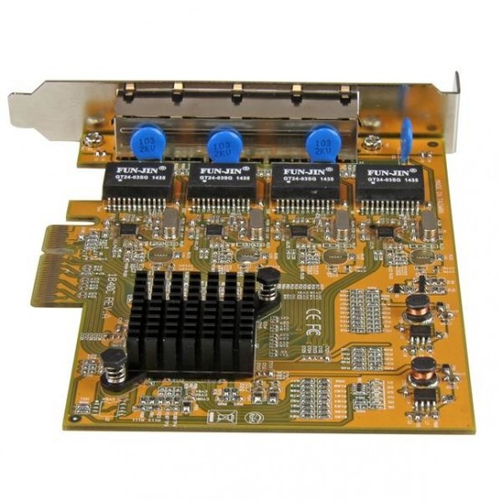 Placa de retea StarTech.com 4-Port PCIe Gigabit Network Adapter Card - TAA ST1000SPEX43
