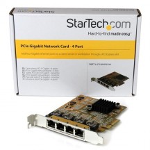 Placa de retea StarTech.com 4-Port PCIe Gigabit Network Adapter Card - TAA ST1000SPEX43