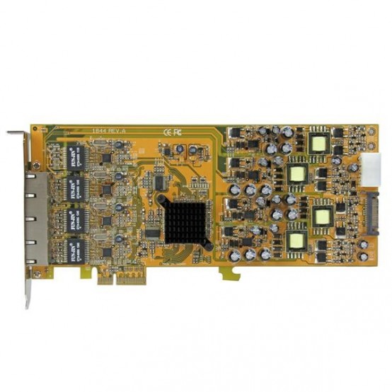 Placa de retea StarTech.com 4 Port Gigabit Power over Ethernet PCIe Network Card - PSE / PoE PCI Express NIC - TAA ST4000PEXPSE