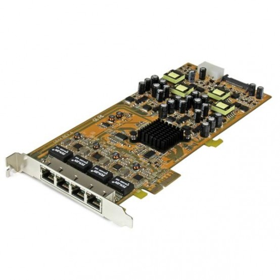 Placa de retea StarTech.com 4 Port Gigabit Power over Ethernet PCIe Network Card - PSE / PoE PCI Express NIC - TAA ST4000PEXPSE