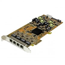 Placa de retea StarTech.com 4 Port Gigabit Power over Ethernet PCIe Network Card - PSE / PoE PCI Express NIC - TAA ST4000PEXPSE
