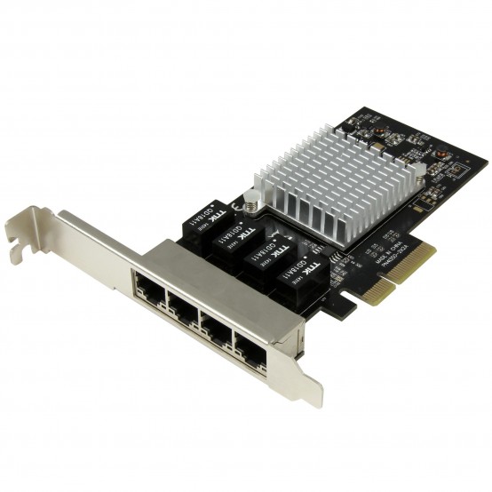 Placa de retea StarTech.com 4-Port Gigabit Ethernet Network Card - PCI Express, Intel I350 NIC ST4000SPEXI