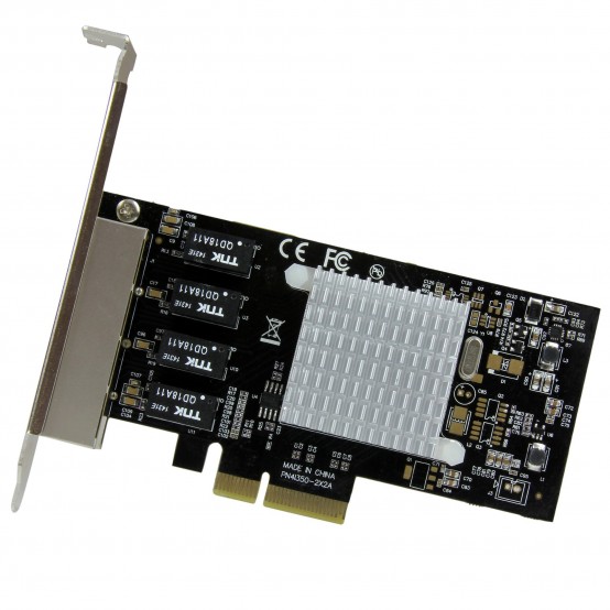 Placa de retea StarTech.com 4-Port Gigabit Ethernet Network Card - PCI Express, Intel I350 NIC ST4000SPEXI