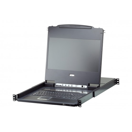 Switch KVM ATEN 8-Port USB DVI Single Rail WideScreen LCD KVM Switch CL6708MW-ATA-AG