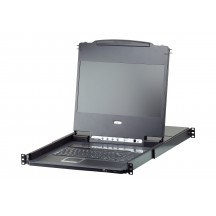 Switch KVM ATEN 8-Port USB DVI Single Rail WideScreen LCD KVM Switch CL6708MW-ATA-AG