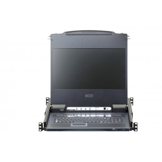 Switch KVM ATEN 8-Port USB DVI Single Rail WideScreen LCD KVM Switch CL6708MW-ATA-AG
