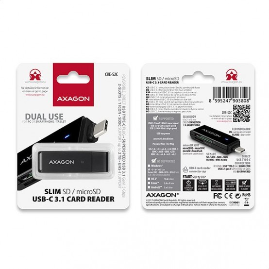 Card reader Axagon  CRE-S2C