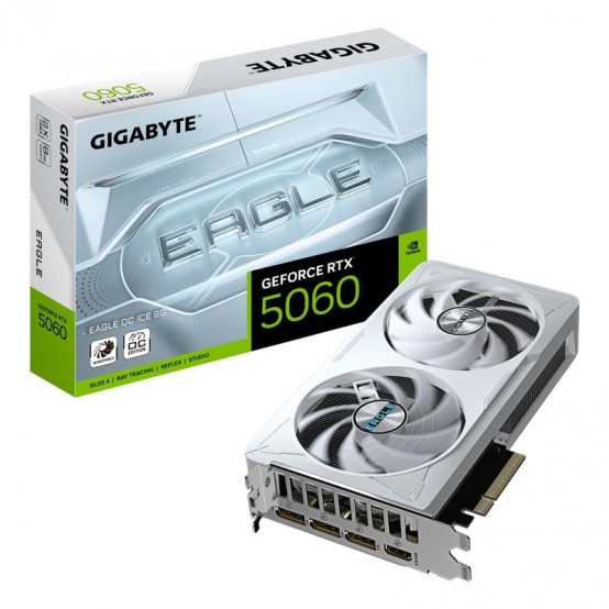 Placa video GigaByte GeForce RTX 5060 EAGLE OC ICE 8G GV-N5060EAGLEOC ICE-8GD