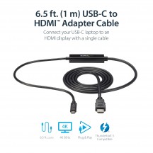 Cablu StarTech.com Ultra HD USB Type-C to 4K HDMI 2.0b Video Adapter Cable CDP2HDMM1MB