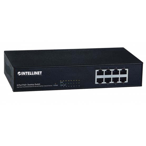 Switch Intellinet 8-Port Fast Ethernet PoE+ 560764