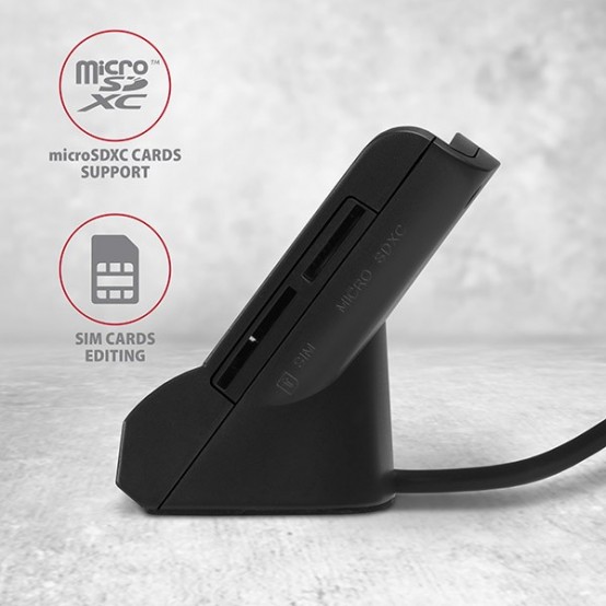 Card reader Axagon Cititor electronic carti de identitate 4-slot Smart Card, USB 2.0, SD/microSD/SIM CRE-SM2