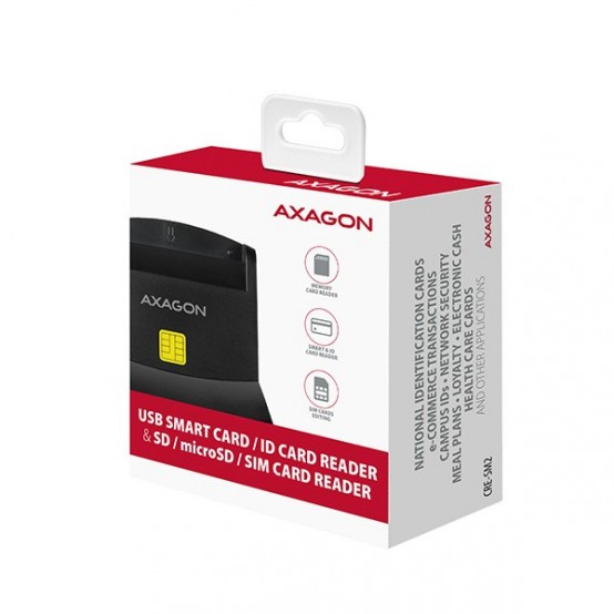 Card reader Axagon Cititor electronic carti de identitate 4-slot Smart Card, USB 2.0, SD/microSD/SIM CRE-SM2