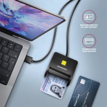 Card reader Axagon Cititor electronic carti de identitate Smart Card FlatReader, USB 2.0 CRE-SM3N