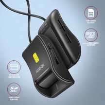 Card reader Axagon Cititor electronic carti de identitate Smart Card FlatReader, USB 2.0, SD/microSD/SIM CRE-SM3SD