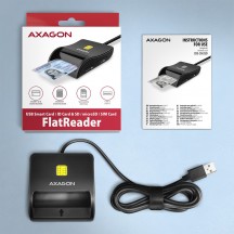 Card reader Axagon Cititor electronic carti de identitate Smart Card FlatReader, USB 2.0, SD/microSD/SIM CRE-SM3SD