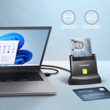 Card reader Axagon Cititor electronic carti de identitate Smart Card StandReader, USB 2.0 CRE-SM4N