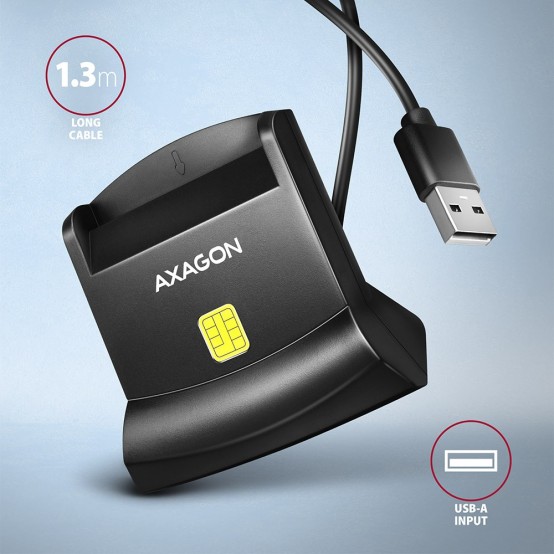 Card reader Axagon Cititor electronic carti de identitate Smart Card StandReader, USB 2.0 CRE-SM4N
