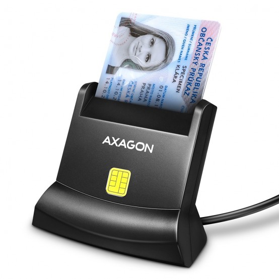 Card reader Axagon Cititor electronic carti de identitate Smart Card StandReader, USB 2.0 CRE-SM4N