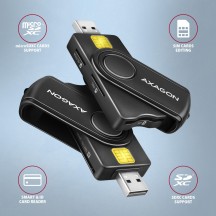 Card reader Axagon Cititor electronic carti de identitate Smart card PocketReader, USB 2.0, SD/microSD/SIM Card CRE-SMP2A