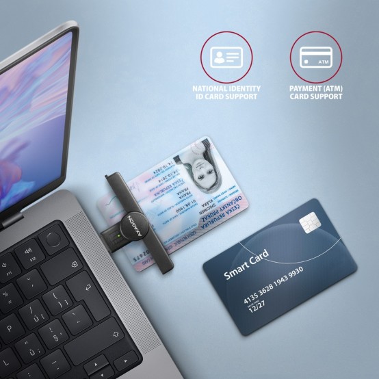 Card reader Axagon Cititor electronic carti de identitate Smart Card PocketReader, USB 2.0 CRE-SMPA