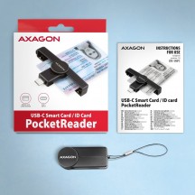 Card reader Axagon Cititor electronic carti de identitate Smart Card PocketReader, USB-C CRE-SMPC