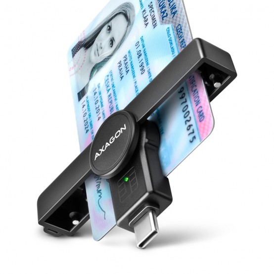Card reader Axagon Cititor electronic carti de identitate Smart Card PocketReader, USB-C CRE-SMPC