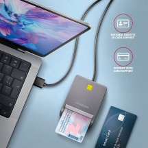 Card reader Axagon Cititor electronic carti de identitate Smart Card FlatReader, USB 2.0 CRE-SM3T