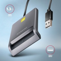 Card reader Axagon Cititor electronic carti de identitate Smart Card FlatReader, USB 2.0 CRE-SM3T