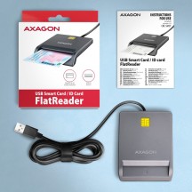 Card reader Axagon Cititor electronic carti de identitate Smart Card FlatReader, USB 2.0 CRE-SM3T